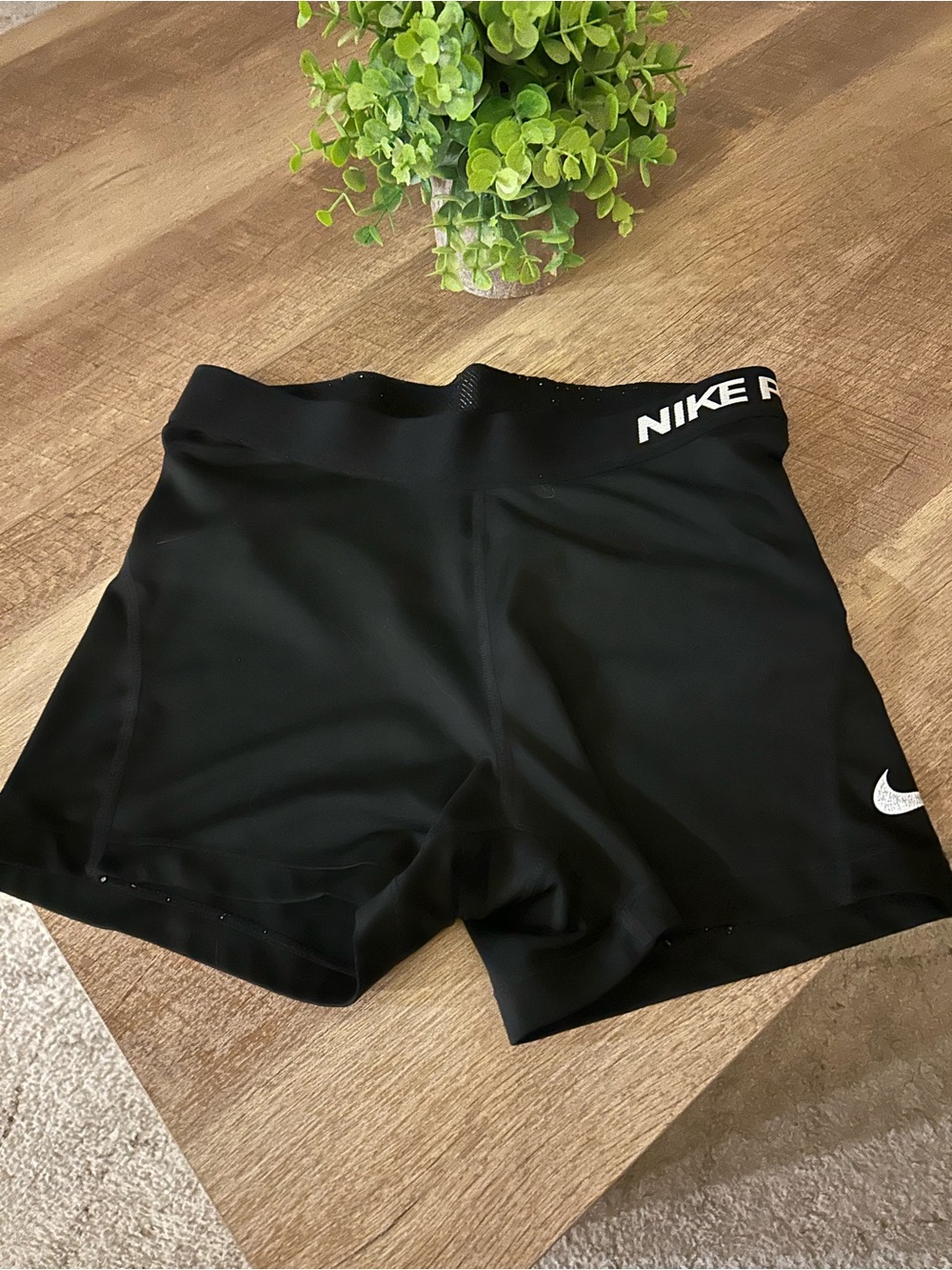 Nike Black Pros Shorts with White Swoosh
